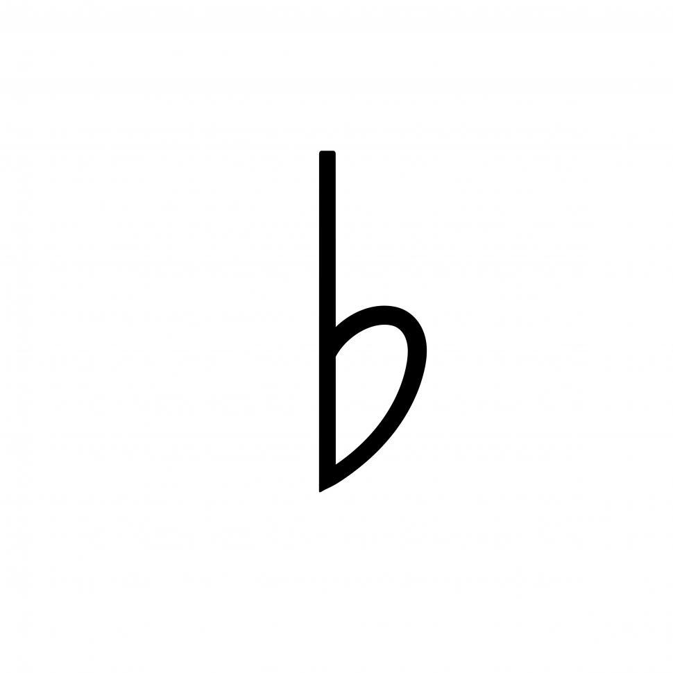 Free Image of Flat note music symbol 