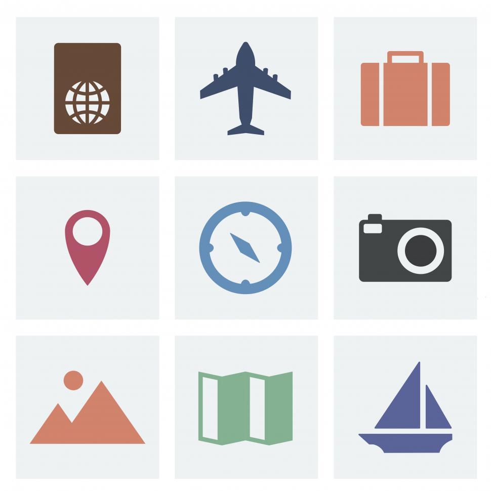 Free Image of A collection travel vector icons 