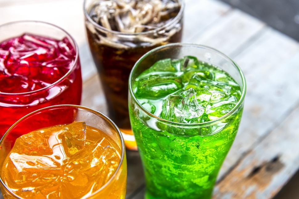 Free Image of Colorful soft drinks in the glasses 