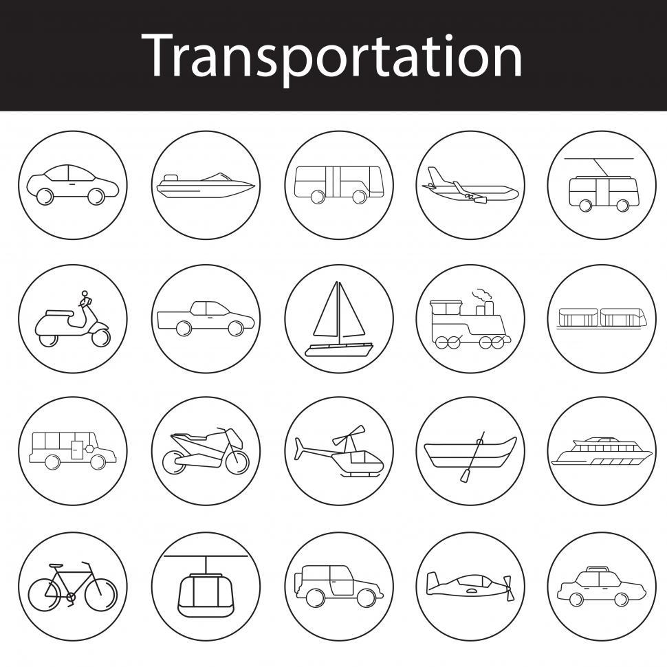 Free Image of Various transportation icons 