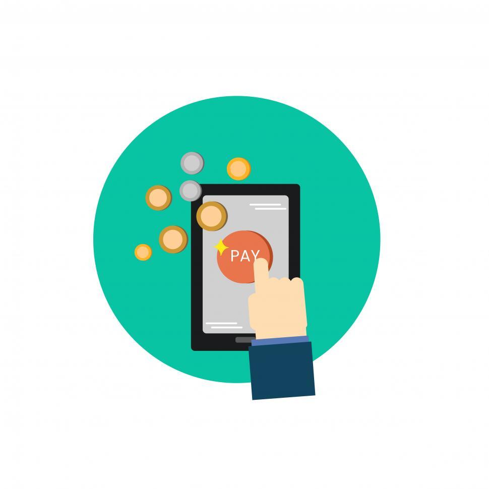 Free Image of Tablet and hand digital payment icon vector 