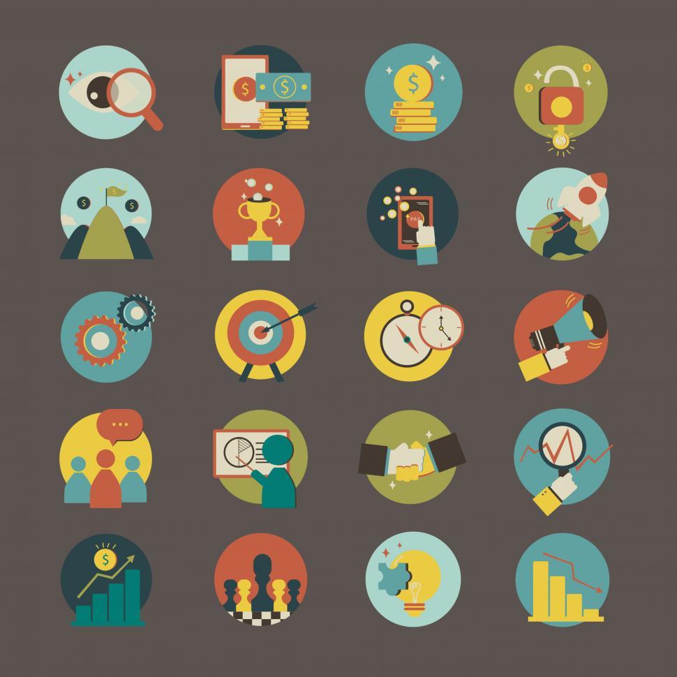 Free Image of Various business and finance icons 