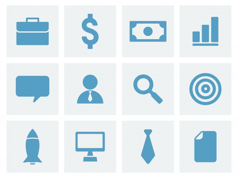 Free Image of A collection business and finance vector icons 