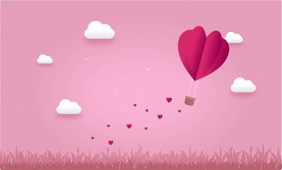 Free Image of Love Concept - Hearts and Clouds - with Copyspace  