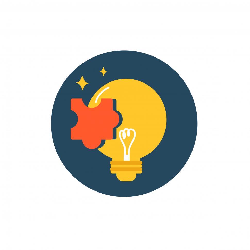 Free Image of Lightbulb and puzzle vector icon 