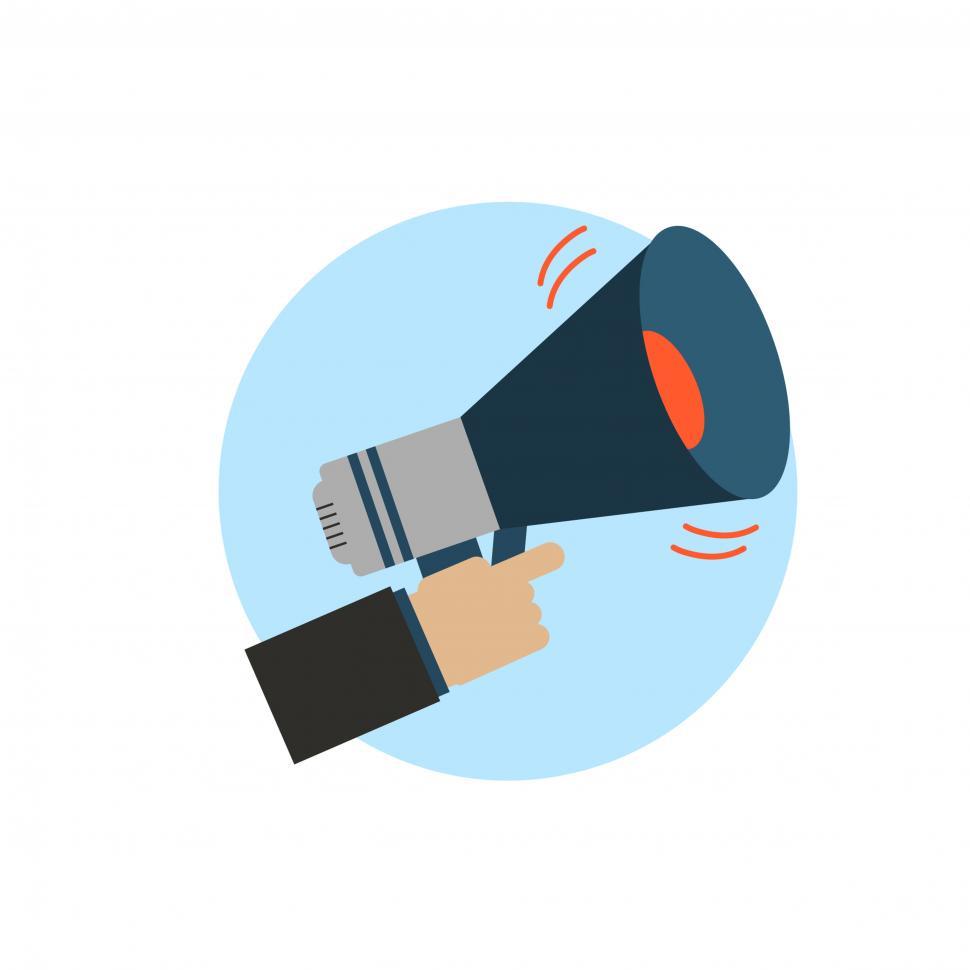 Free Image of Hand holding a megaphone vector symbol 