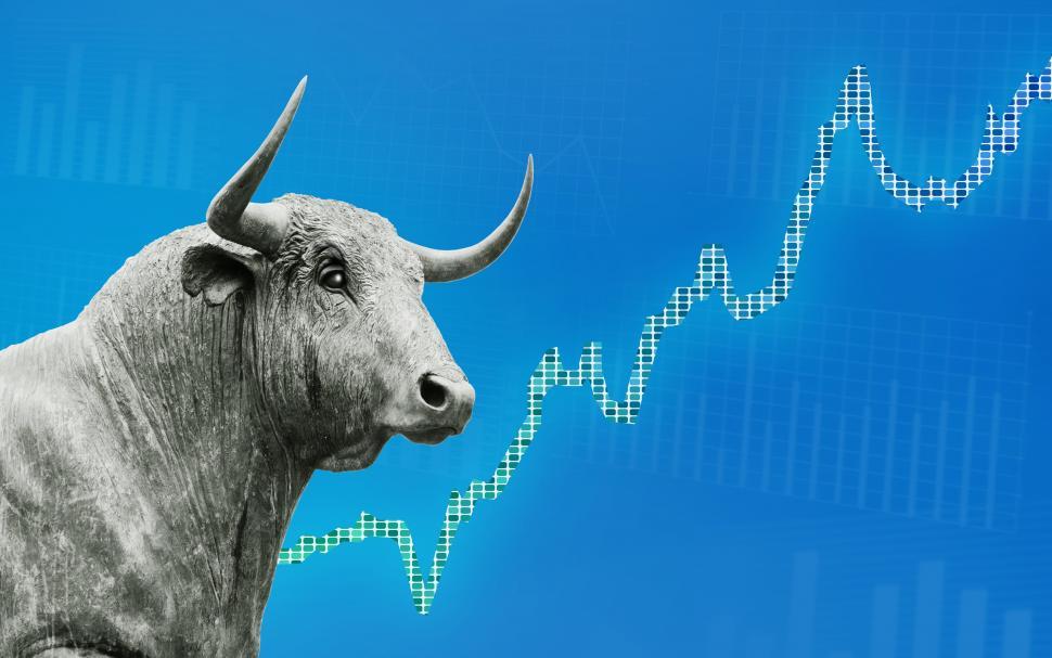 Download Free Stock Photo of Finance Background - Bull Market - Stock Market - Money  