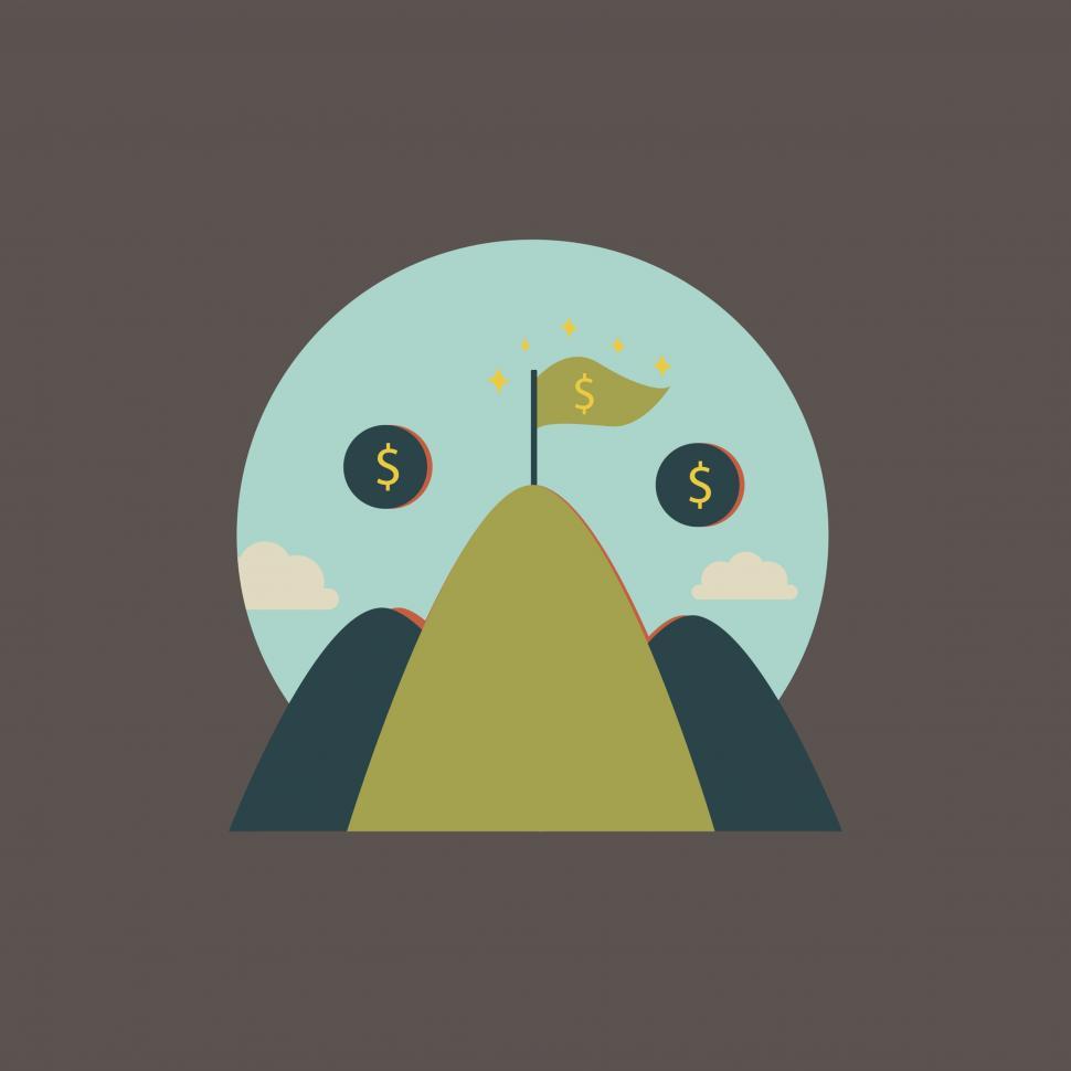 Free Image of Dollar flag mountains icon vector 