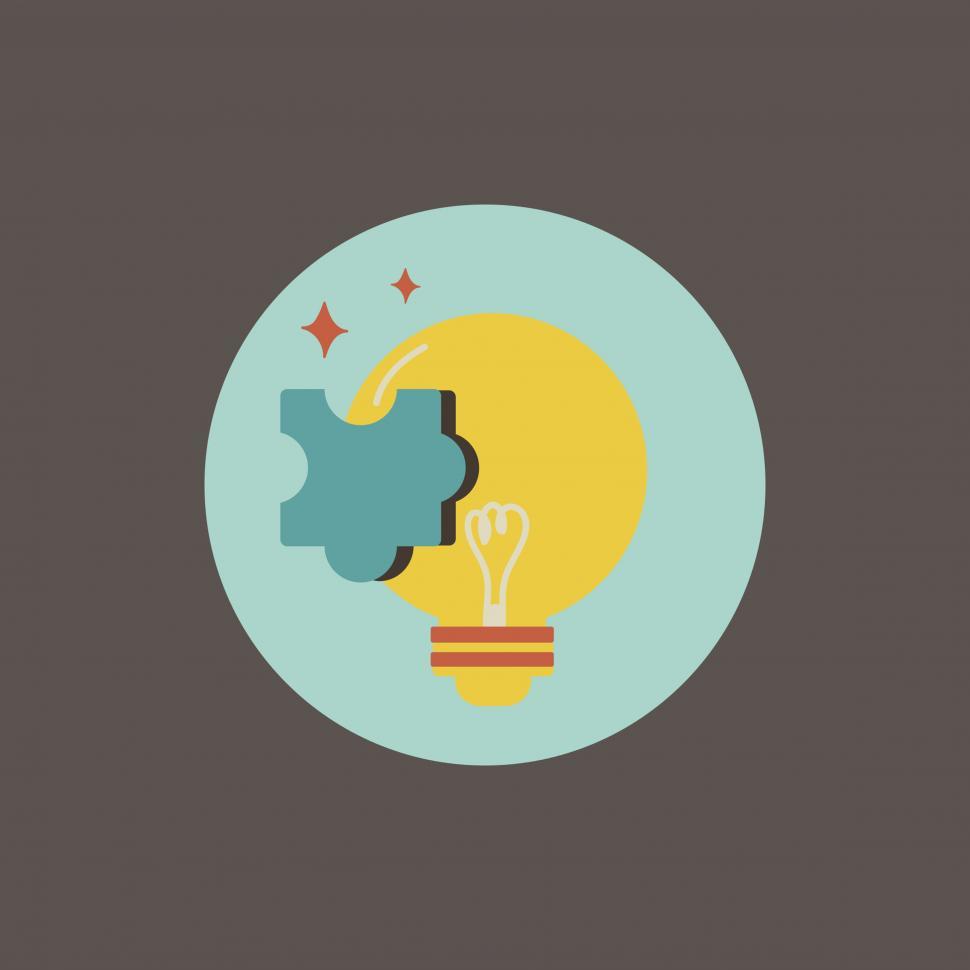Free Image of Lightbulb and puzzle vector icon 