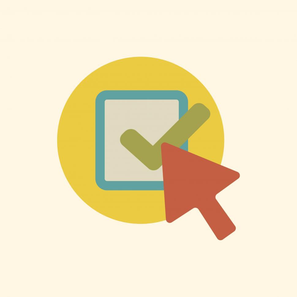 Free Image of Click vector icon with check sign 