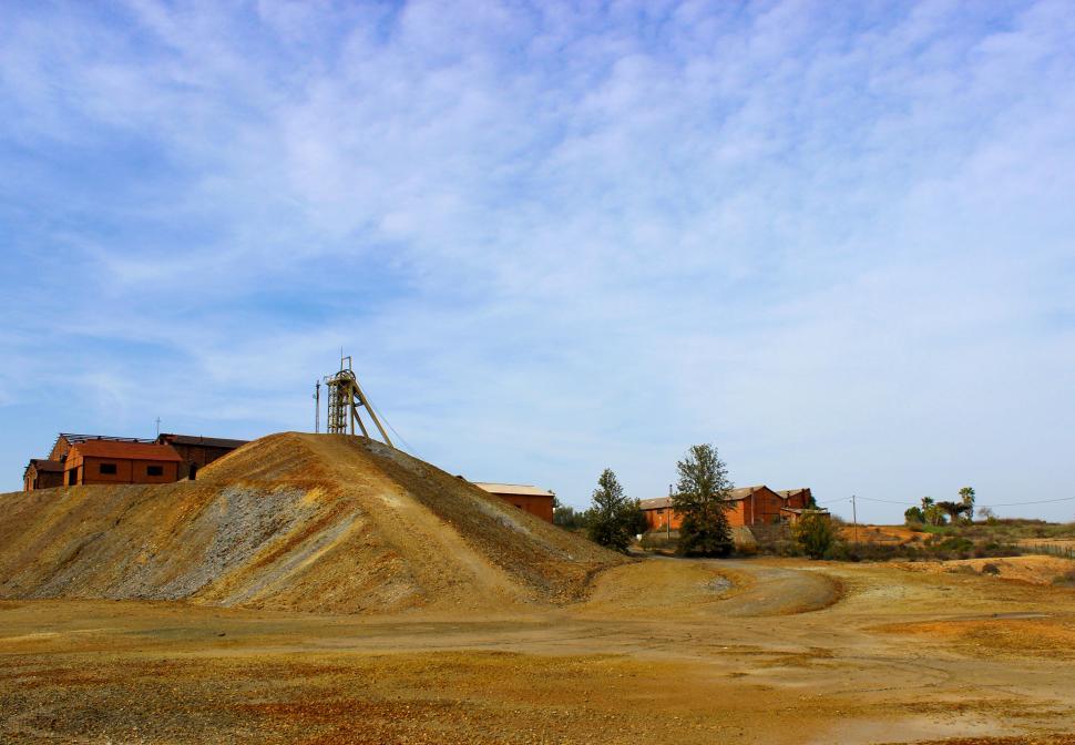 Free Image of Exterior of An Old Mine - Shaft and Tailings 