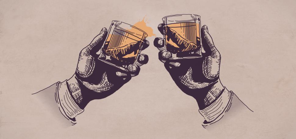 Free Image of Toast - Cheers - Drinking - Liquor - Hands Raising Glasses - Cel 