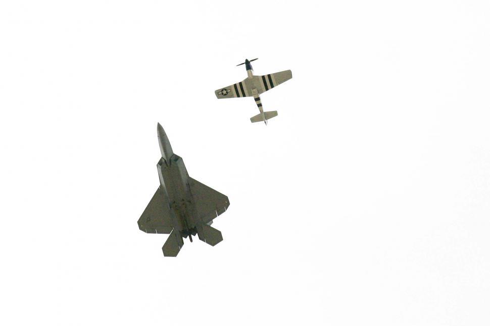 Free Image of Two Military Planes - New and Old 