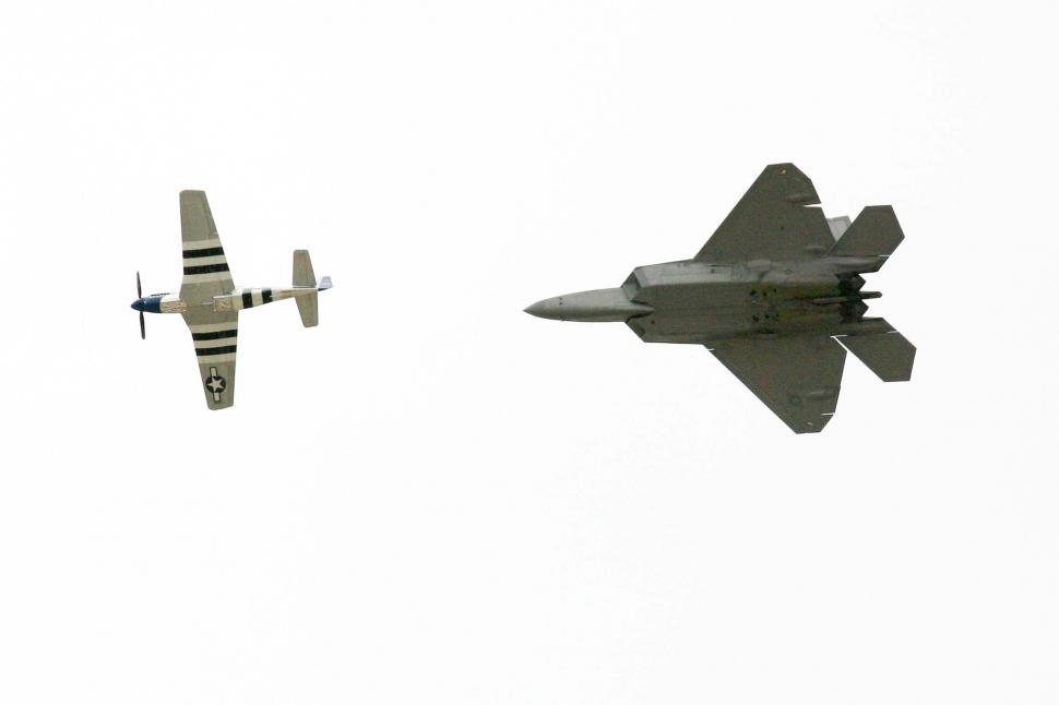 Free Image of New and Old Military Planes 