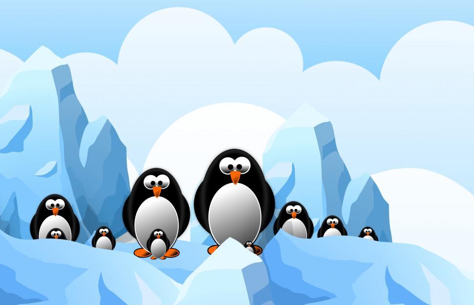 Free Image of Penguin family  