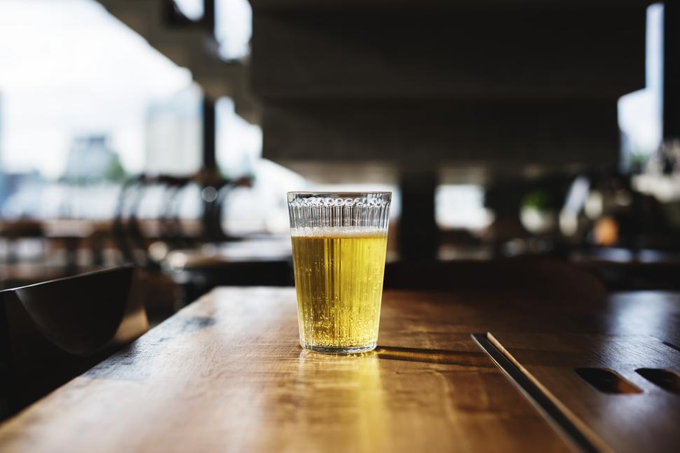 Free Image of Close up of a glass filled with beer 