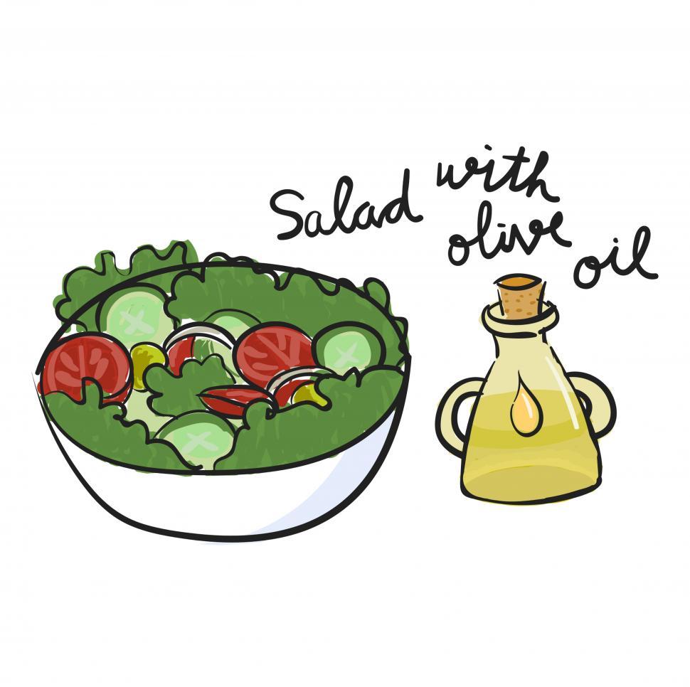 Free Image of Salad with olive oil vector icon 