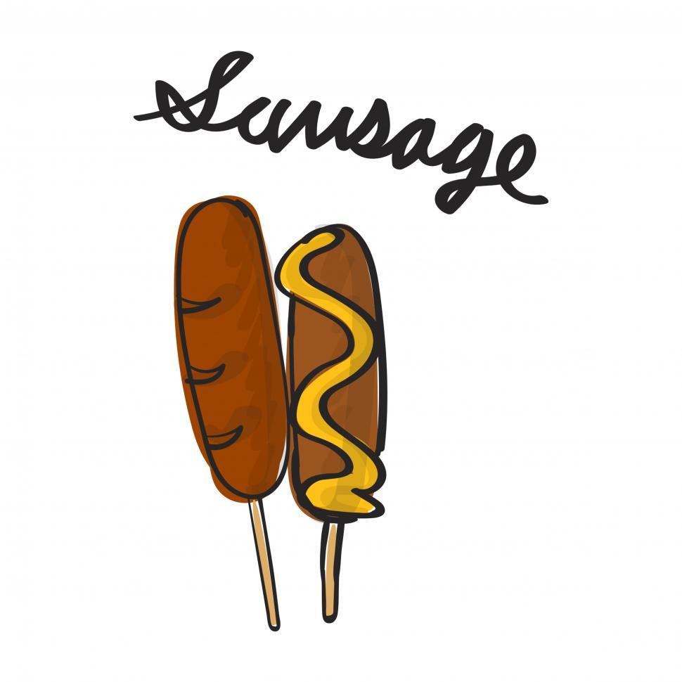 Free Image of Sausage meat stick vector icon 