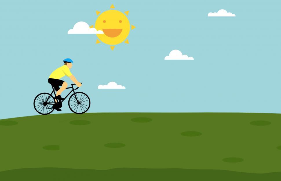 Free Image of Cycling on hill  