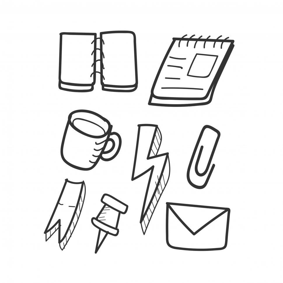Free Image of Office stationery items vector 