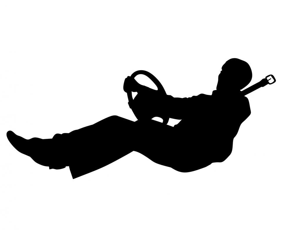 Free Image of Man driving car silhouette  