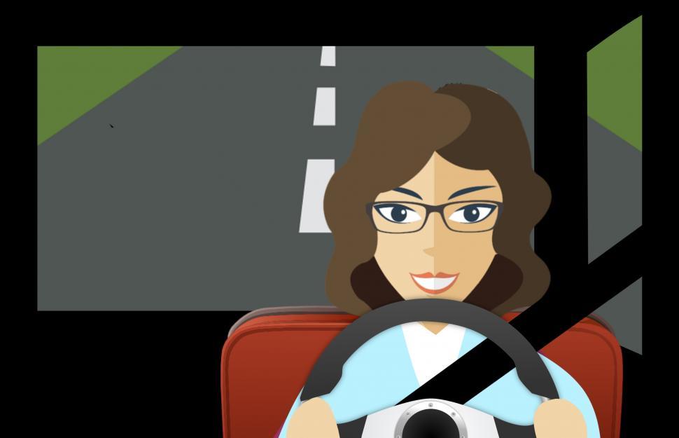 Free Image of Woman driving car  