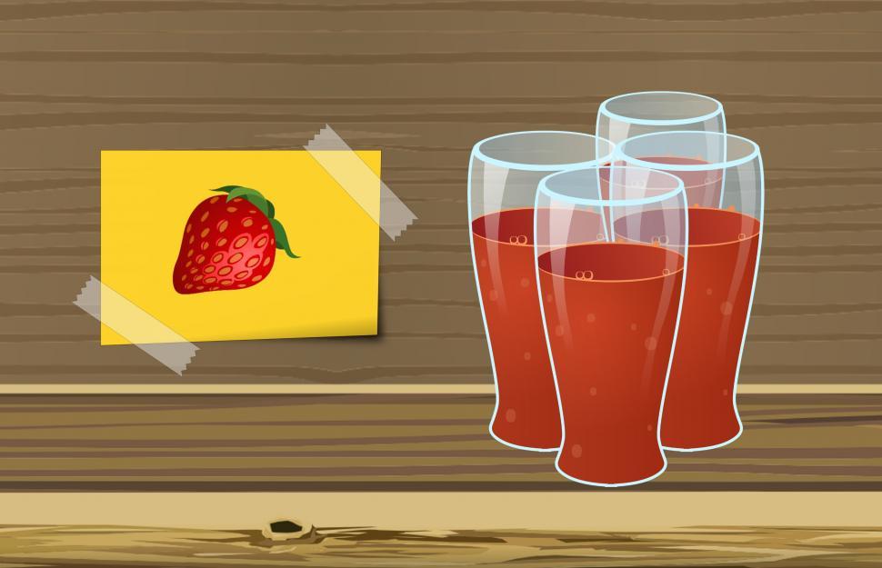 Free Image of Strawberry juice  