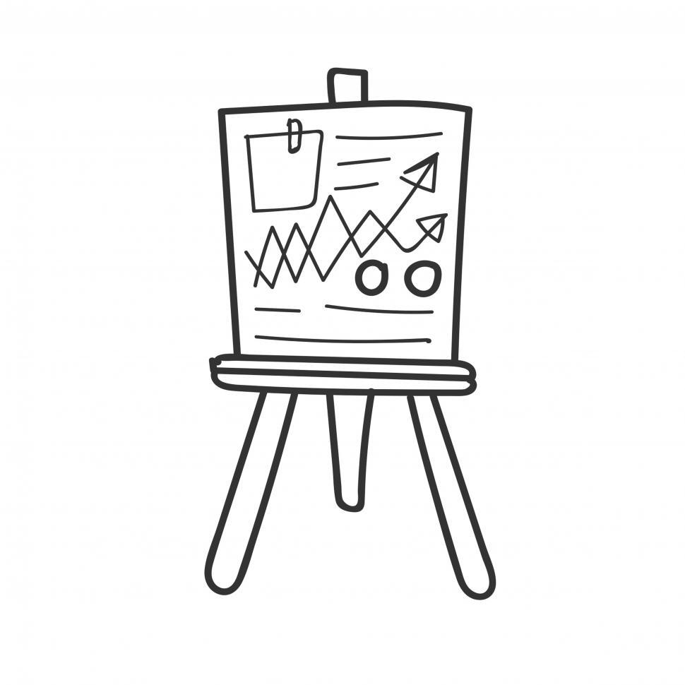 Free Image of Whiteboard icon vector with graph presentation 