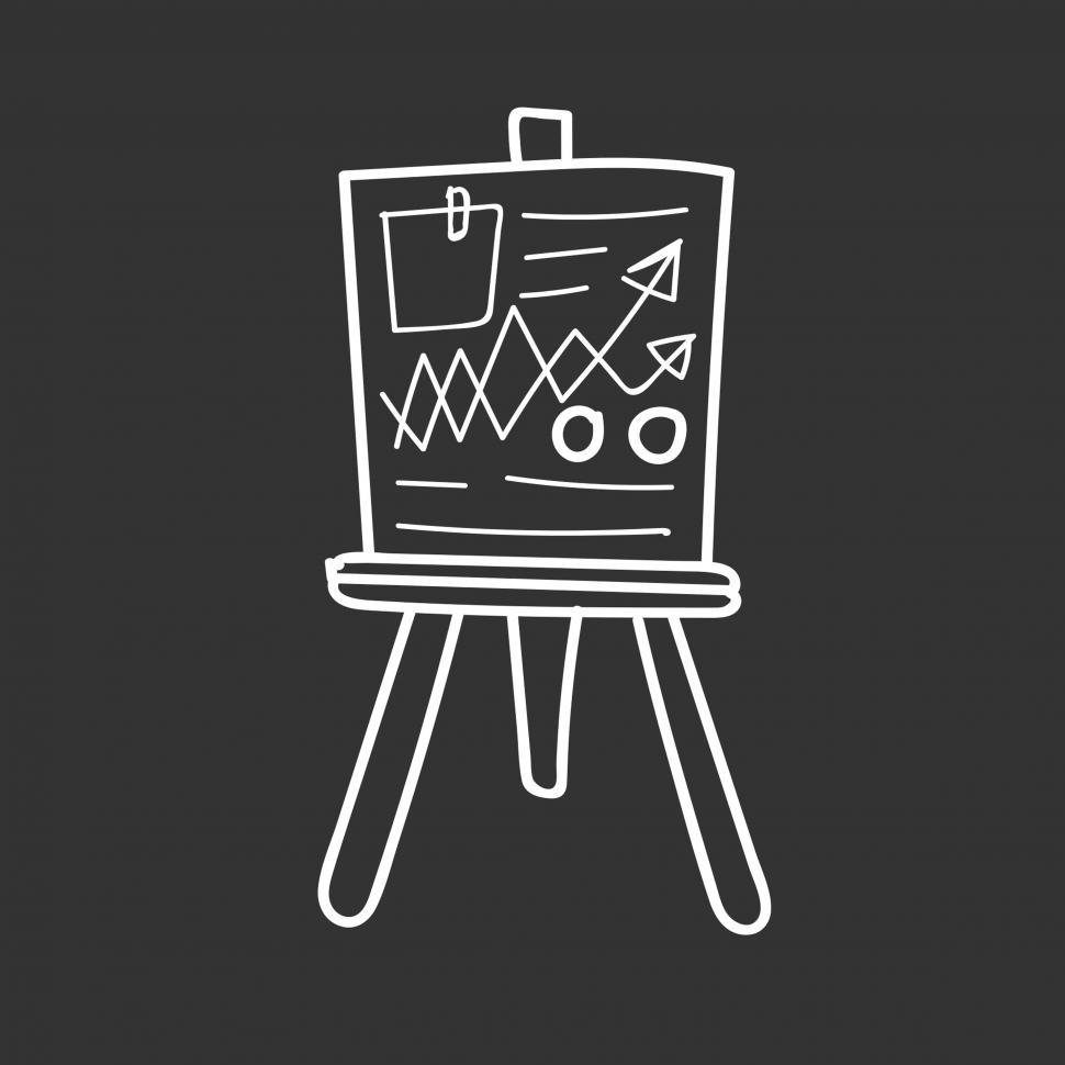 Free Image of Whiteboard icon vector with graph presentation 