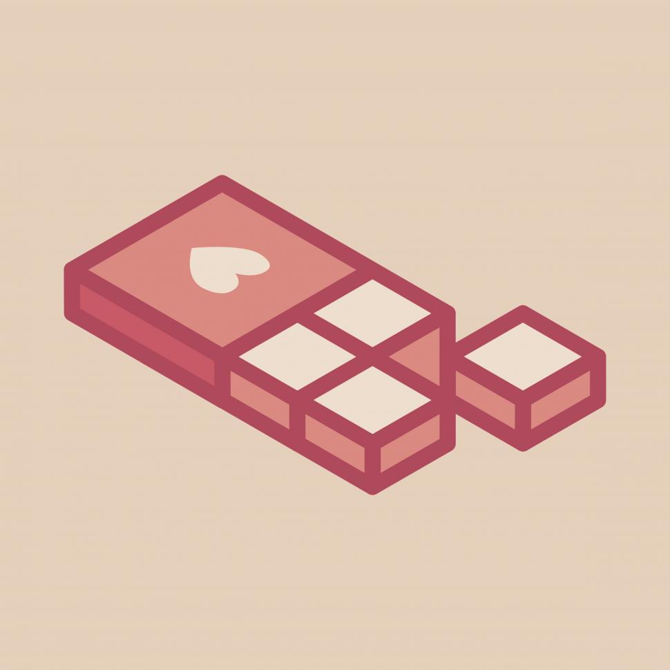 Free Image of A chocolate bar with a heart on its wrapper vector icon 