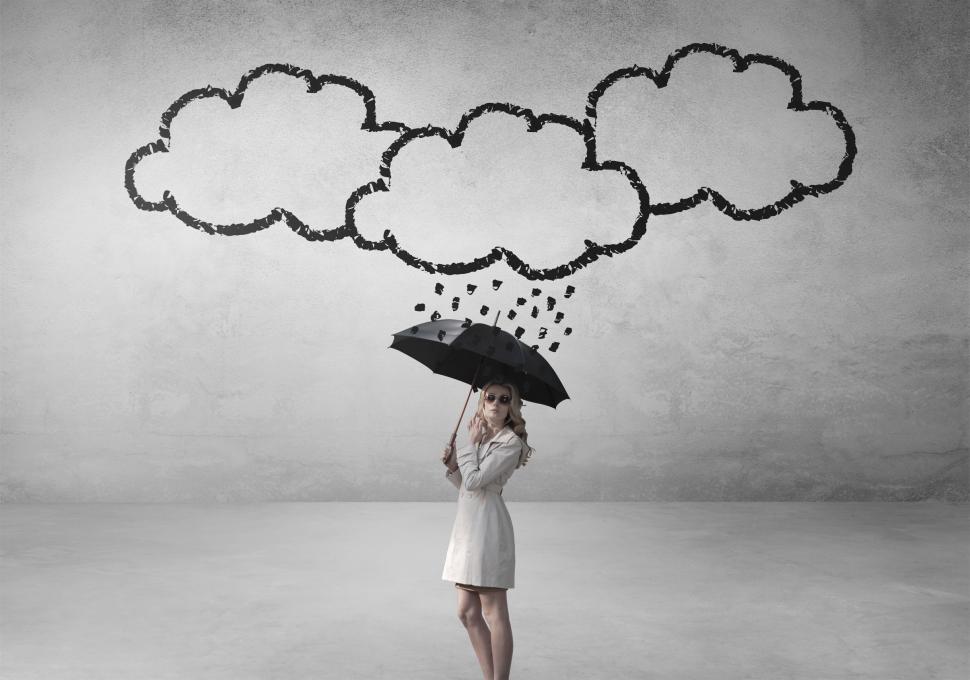 Free Image of Confident Woman Under Storm Cloud - Self Confidence Concept - In 