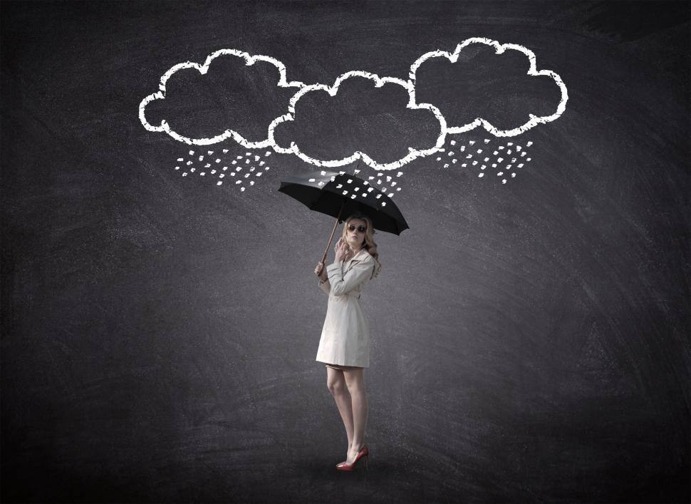 Free Image of Confident Woman Under Storm Clouds - Self Confidence Concept - O 