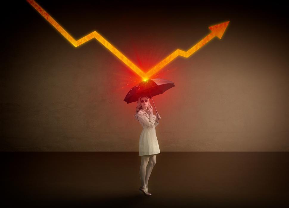 Free Image of Woman Deflecting Lightning Bolt to Her Advantage - Self Confiden 