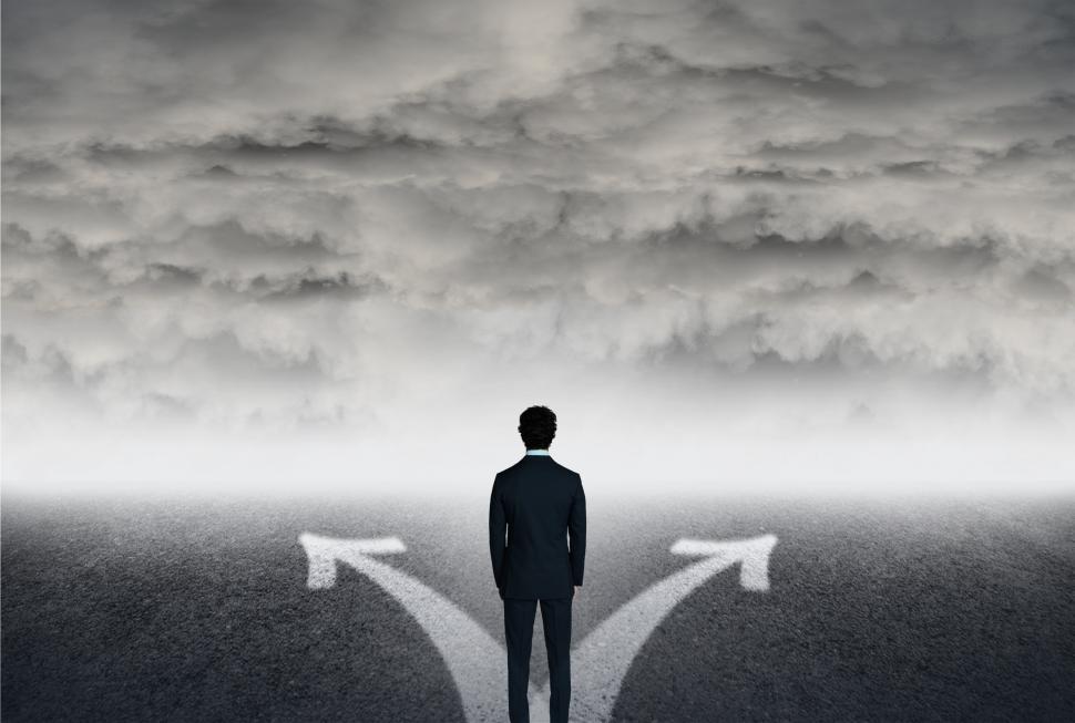 Download Free Stock Photo of Which Way to Go - Life Choices - Man Facing Choices 