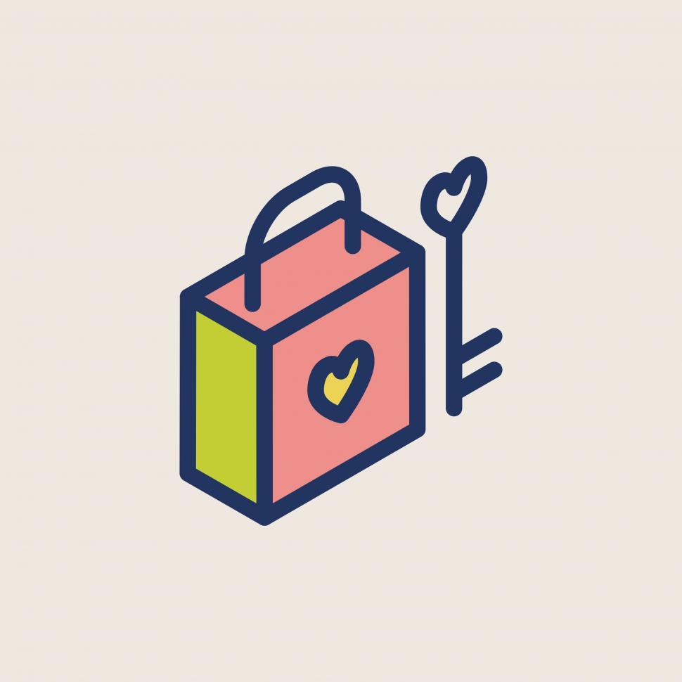 Free Image of Heart shaped key and lock vector icon 
