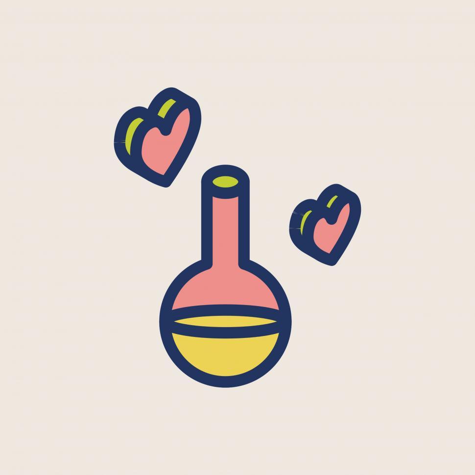 Free Image of Hearts and wine vector icon 