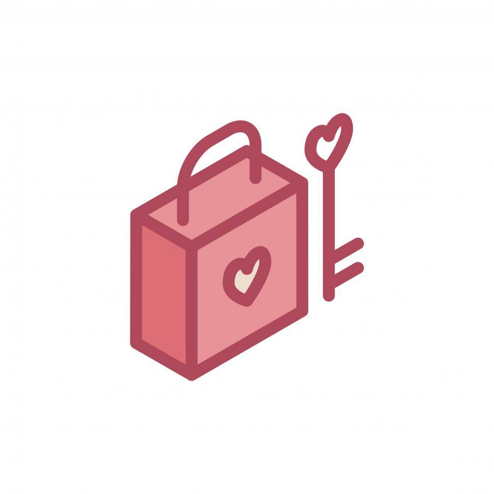 Free Image of Heart shaped key and lock vector icon 