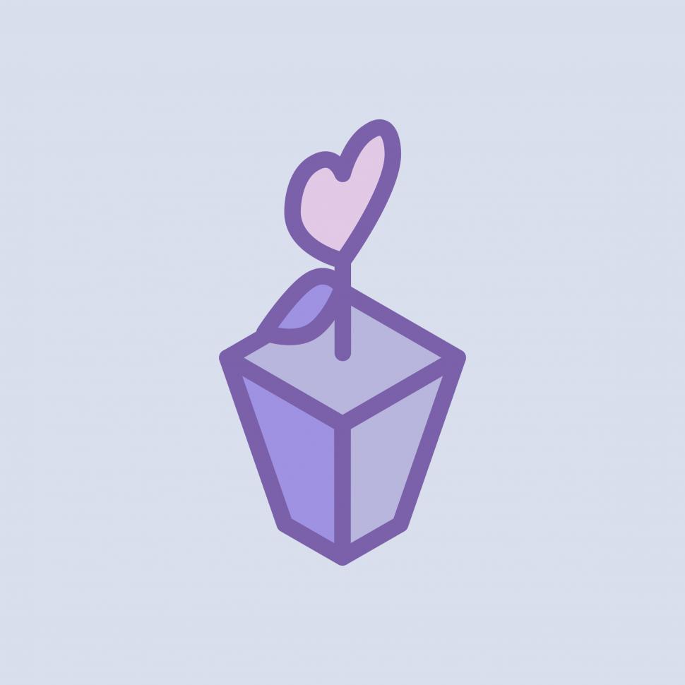 Free Image of Heart shaped flower in a pot vector icon 