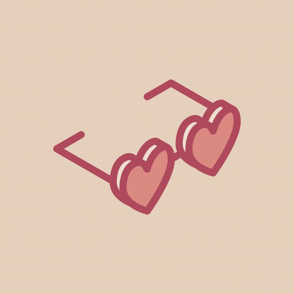 Free Image of heart shaped sunglasses vector icon 