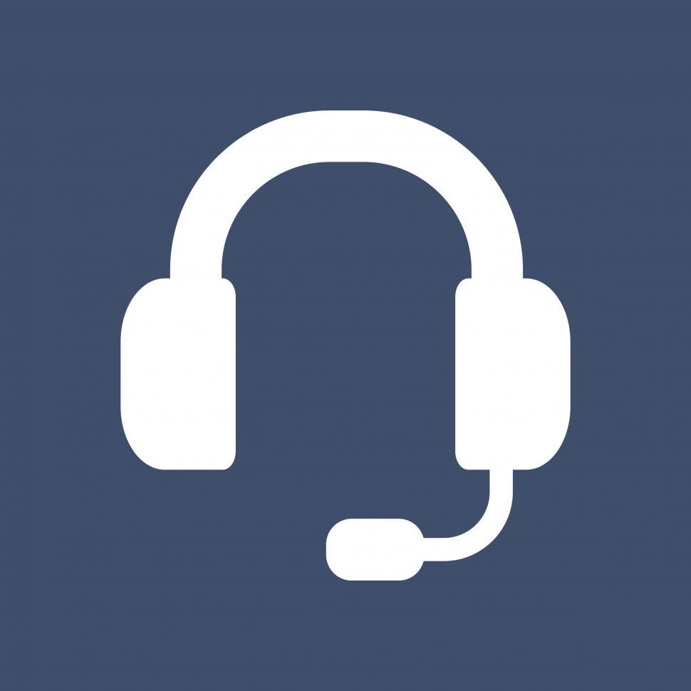 Free Image of Customer support headset icon vector 