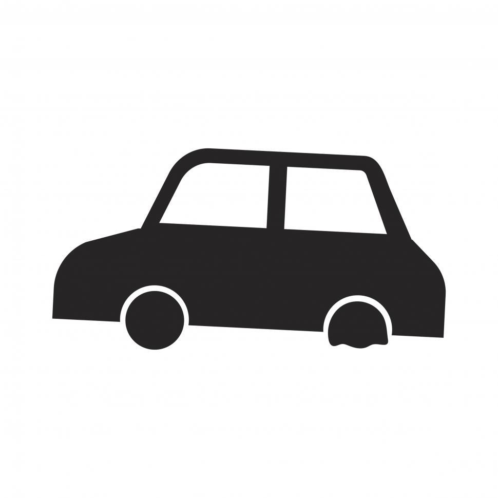 Free Image of Car with flat tyre vector icon 