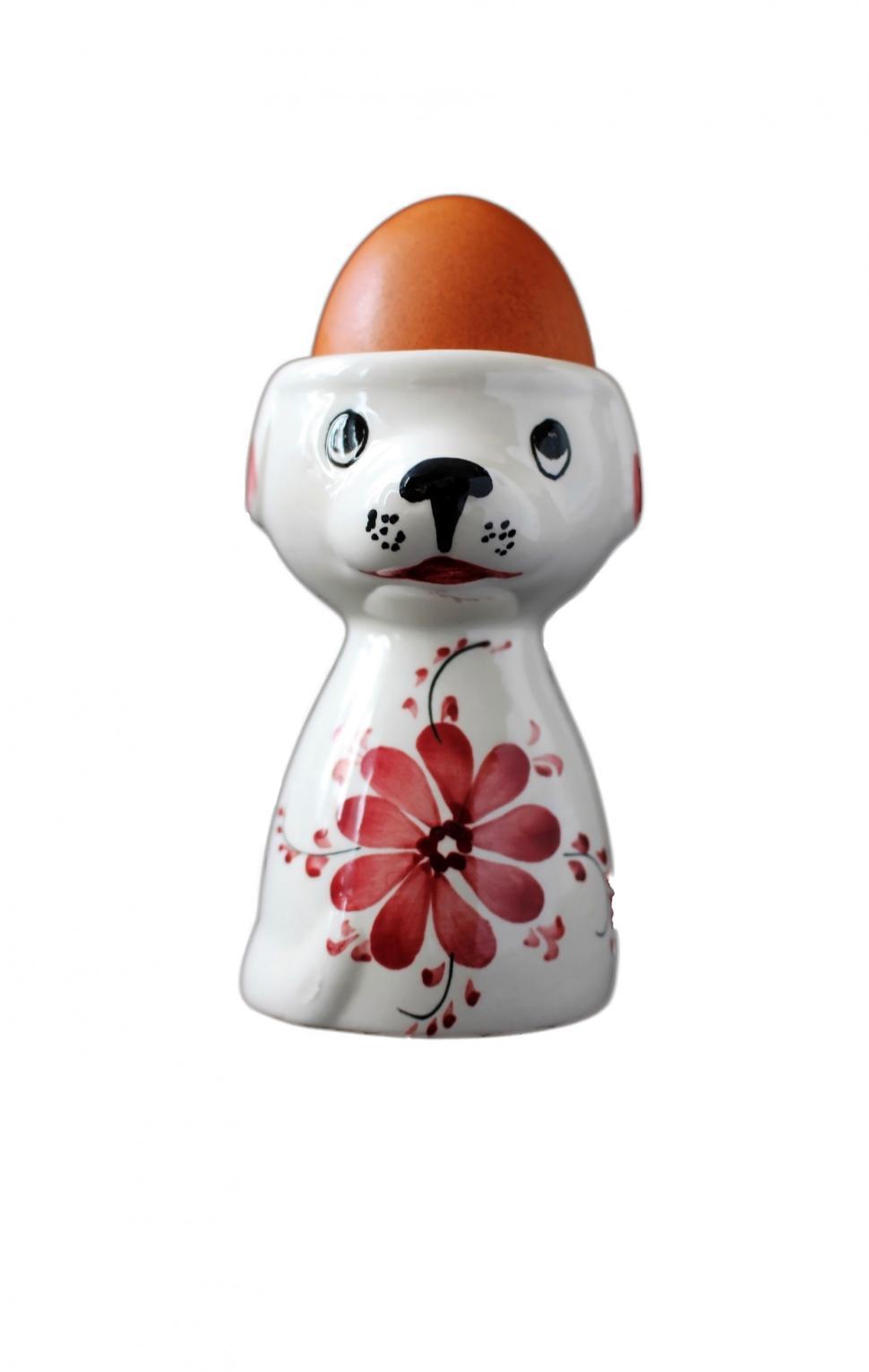 Free Image of Dog themed egg cup with boiled egg  