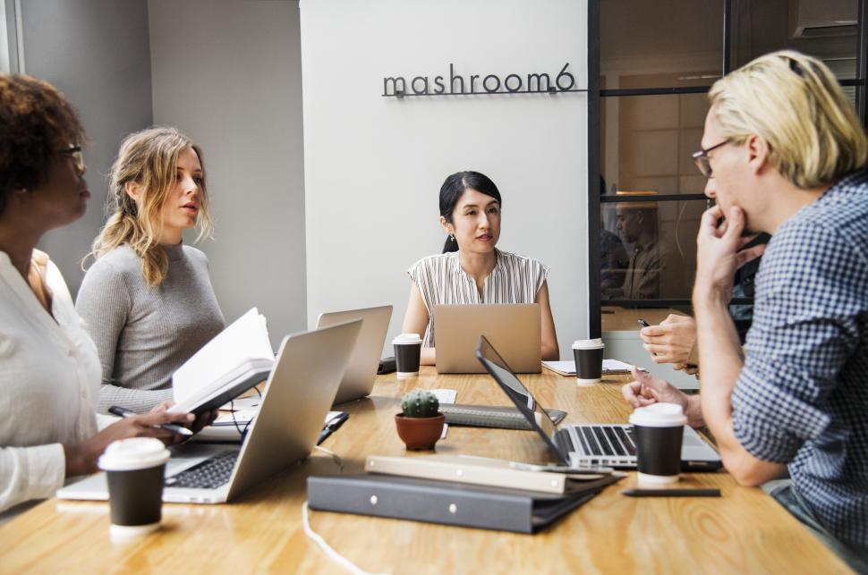Free Image of People in a business meeting, talking 