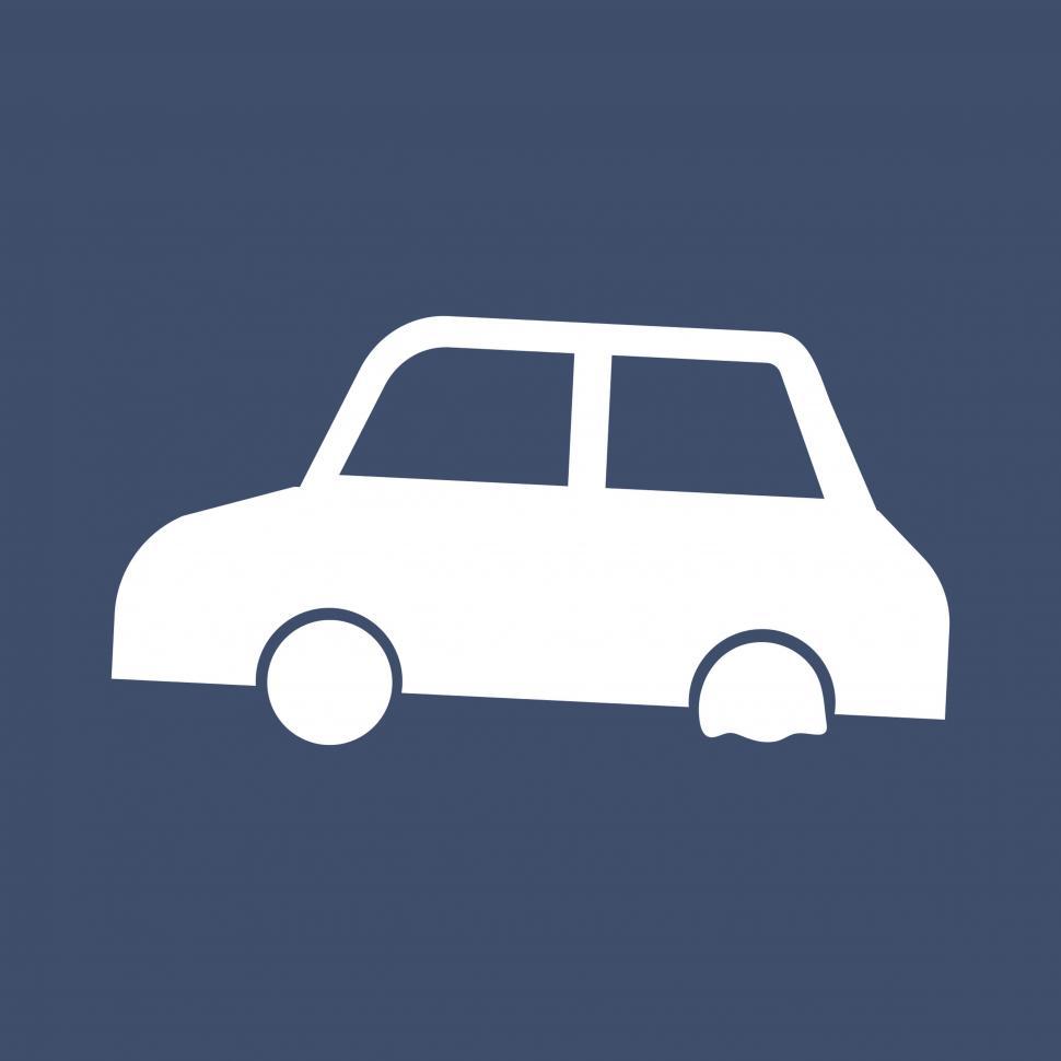 Free Image of Car with flat tyre vector icon 