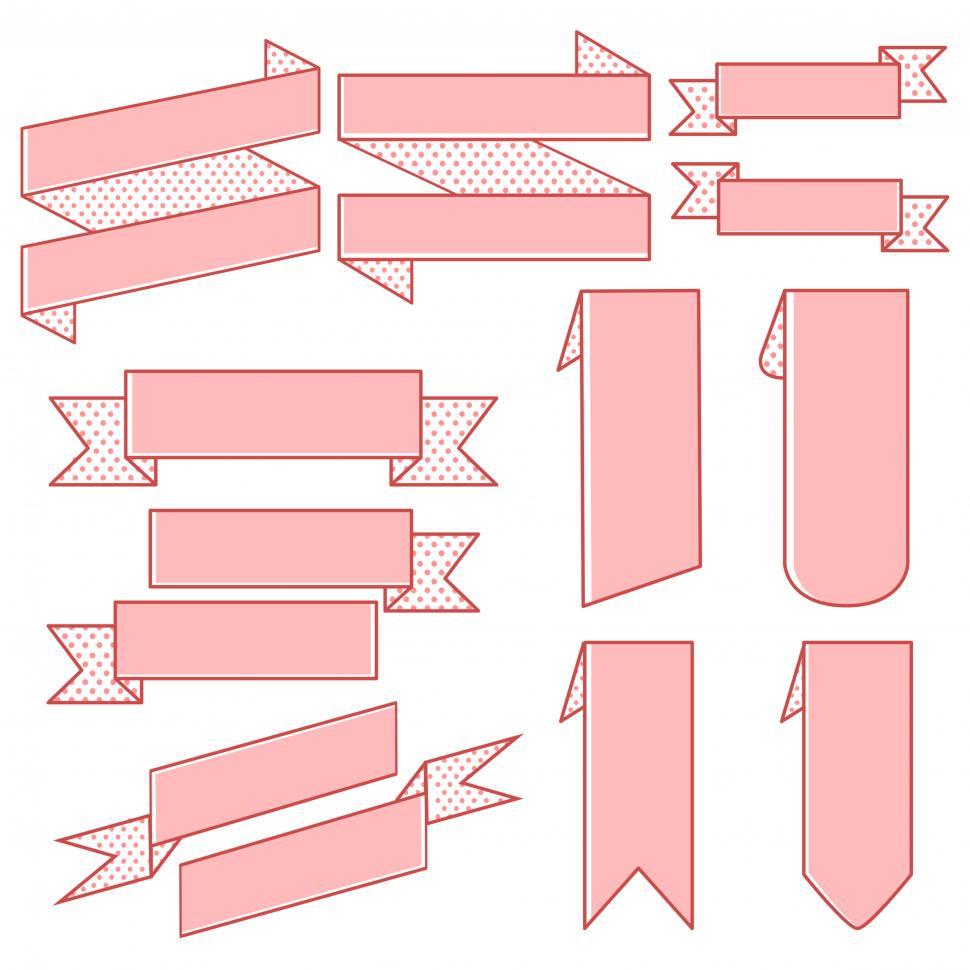Free Image of Pinkish Ribbon banners 