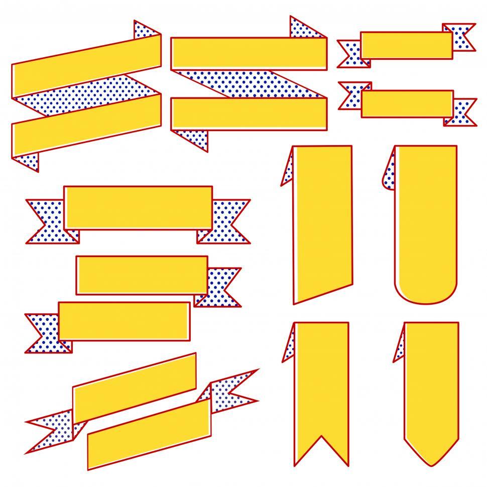 Free Image of Yellow ribbon banner varieties  