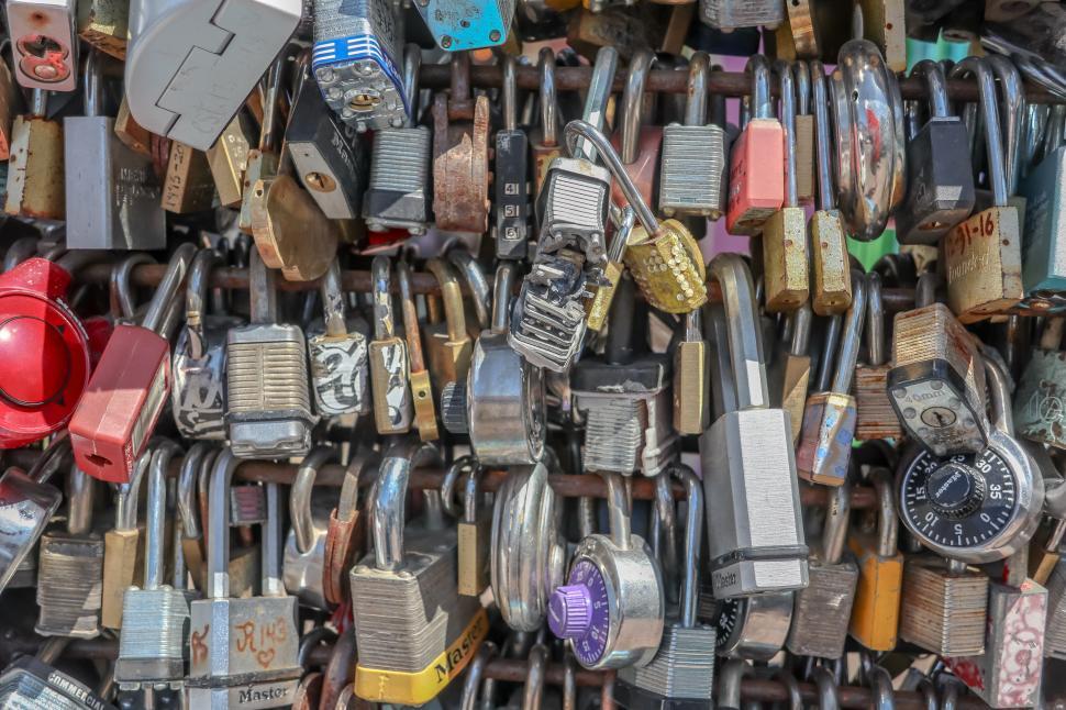 Free Image of Love Locks Densely Packed 