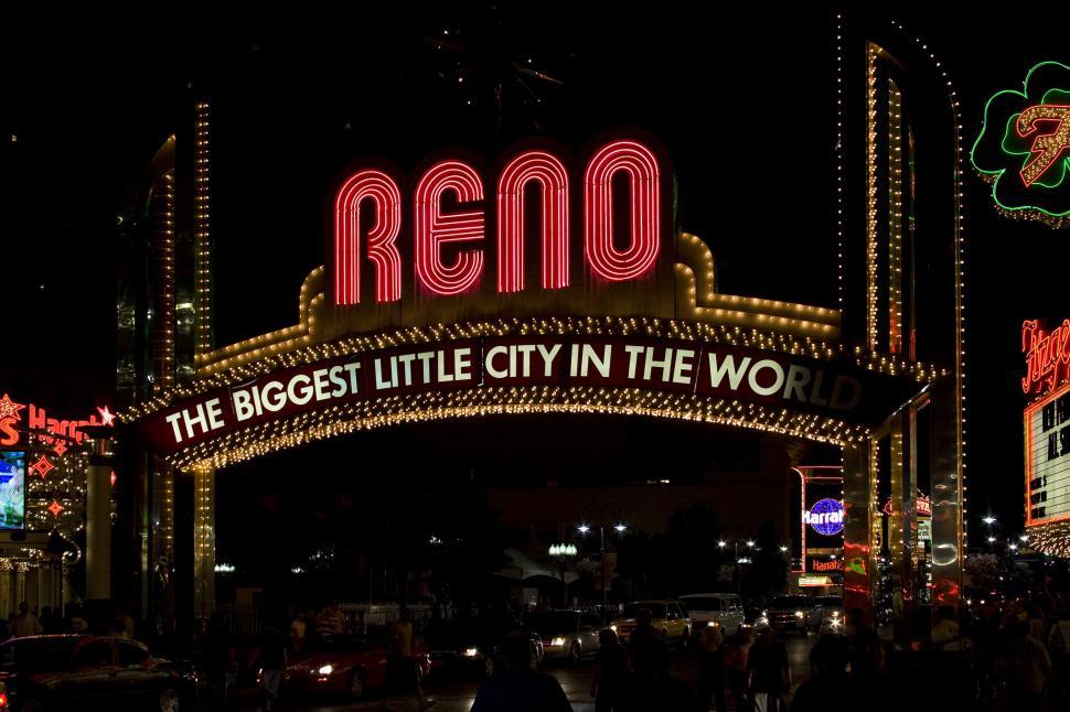 Free Image of reno strip illuminated sign 