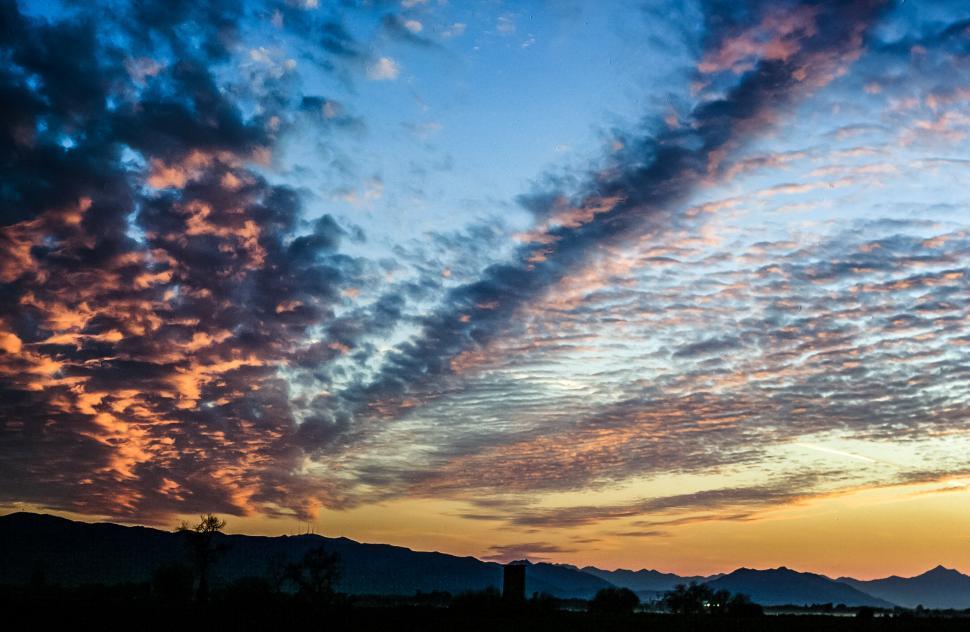 Download Free Stock Photo of Sunset Sky with dramatic clouds 