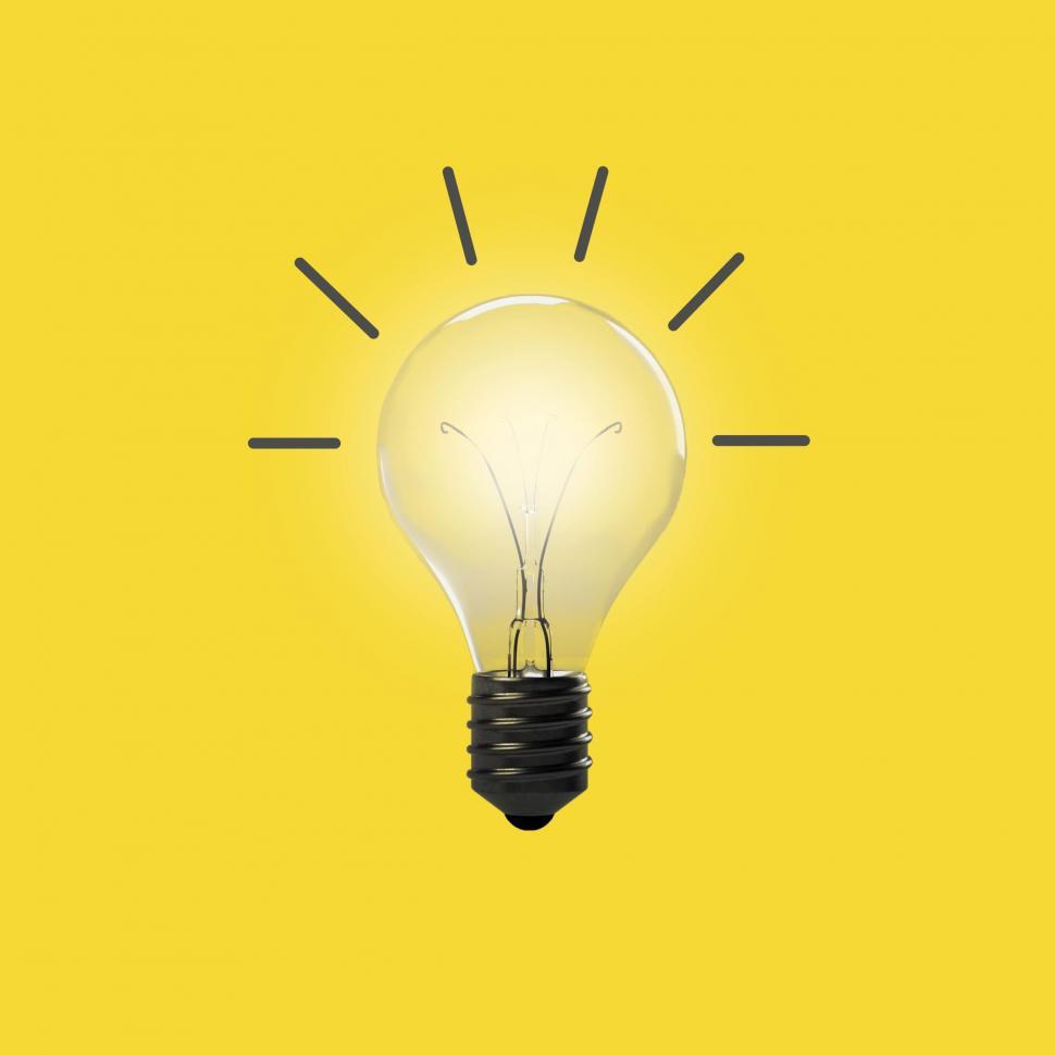 Free Image of Good Idea - Concept with Light Bulb on Yellow 